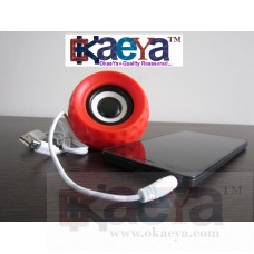 OkaeYa-SP-826 Speaker With Rechargeable Battery Support For Mobile, Tablet, iPod, Laptop, PC With Aux Support - Red